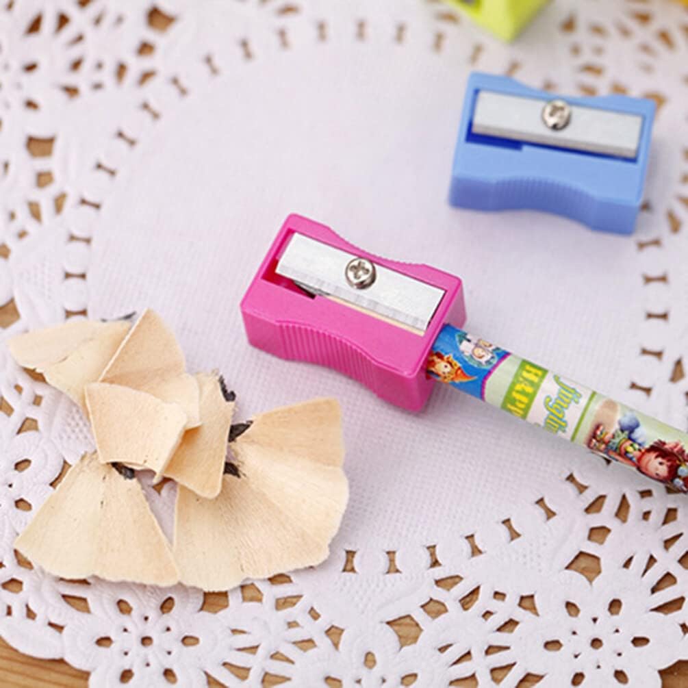 Tofficu 24 Pack Pencil Sharpeners Bulk, Mini Handheld Plastic Pencil Sharpener for Kids, Small Manual Colored Tools for Classroom Prizes, Goodie Bags and Party Favors image 4