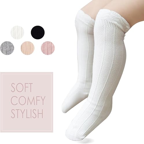 Miniatura 2 de Epeius Calcetines de uniforme hasta la rodilla calcetines de tubo con volantes para bebés y niños pequeños paquete de 35