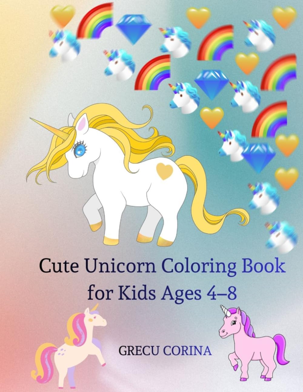Cute Unicorn Coloring Book for Kids Ages 4–8