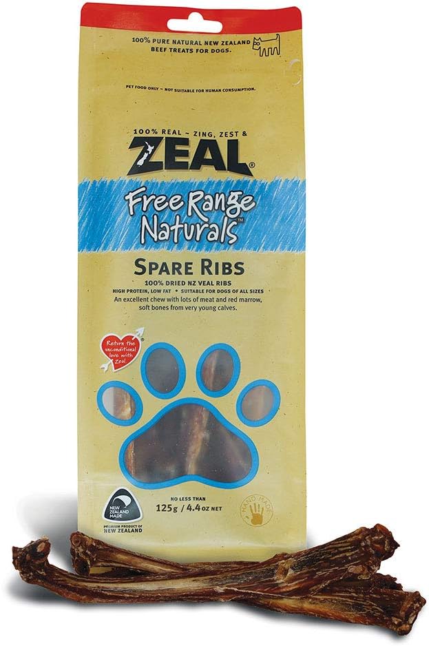 Kiwi Pet Foods Calf Spare Ribs Zeal All Natural Dog Treats, 115Gm
