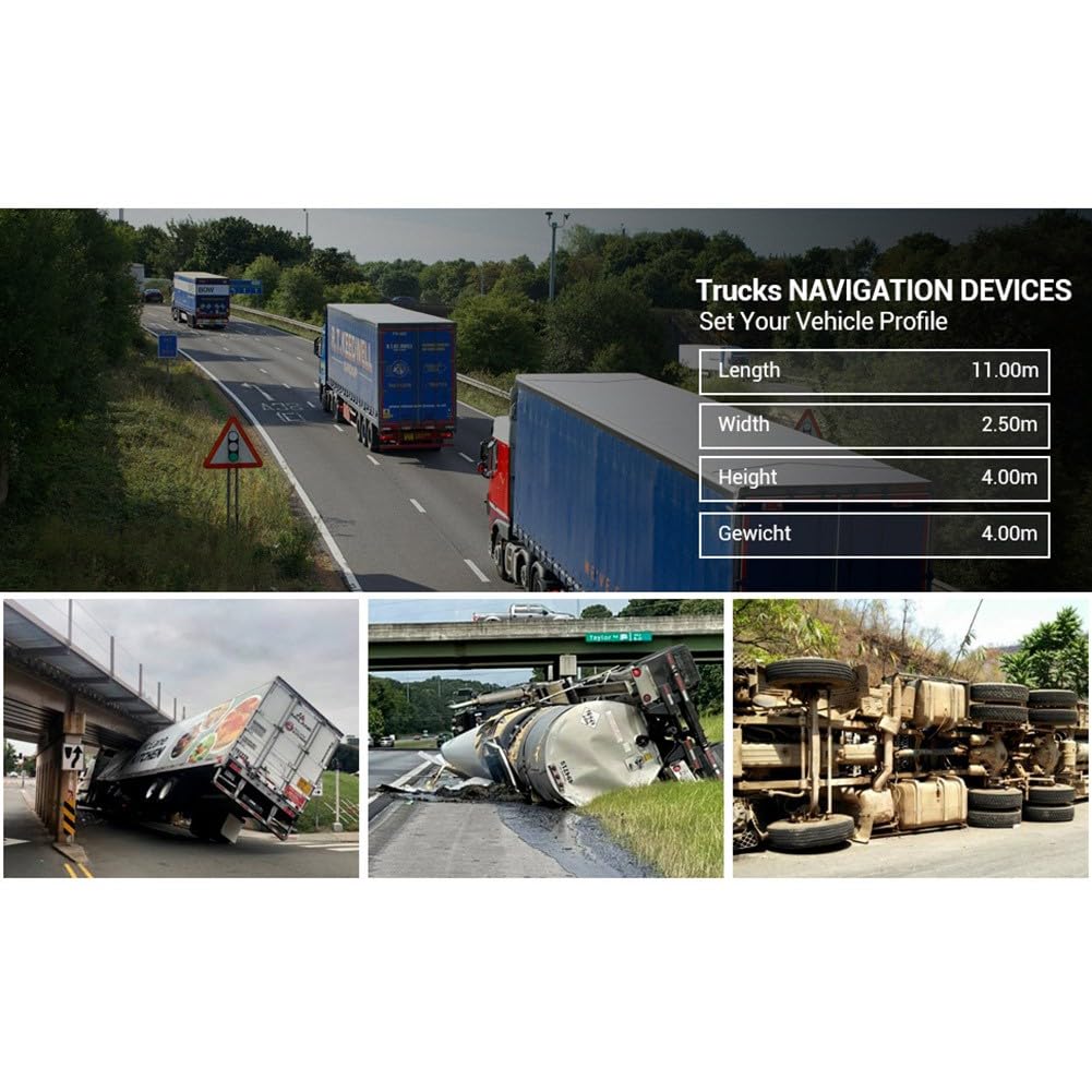 ZYWUOY Navegador GPS de 9 pulgadas para conductores comerciales, mapas de Europa 2024 precargados (Reino Unido, Francia, Rusia) con actualizaciones sin conexión, navegación de 12 canales y asistencia