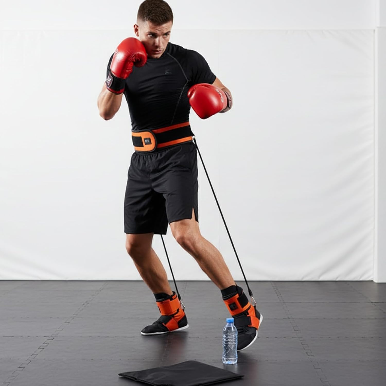 Gcroet 1PC Resistance Bands Boxing 43.3 Inch Professional Boxing Equipment with Adjustable Belt Full Body Workout Resistance Band Set..