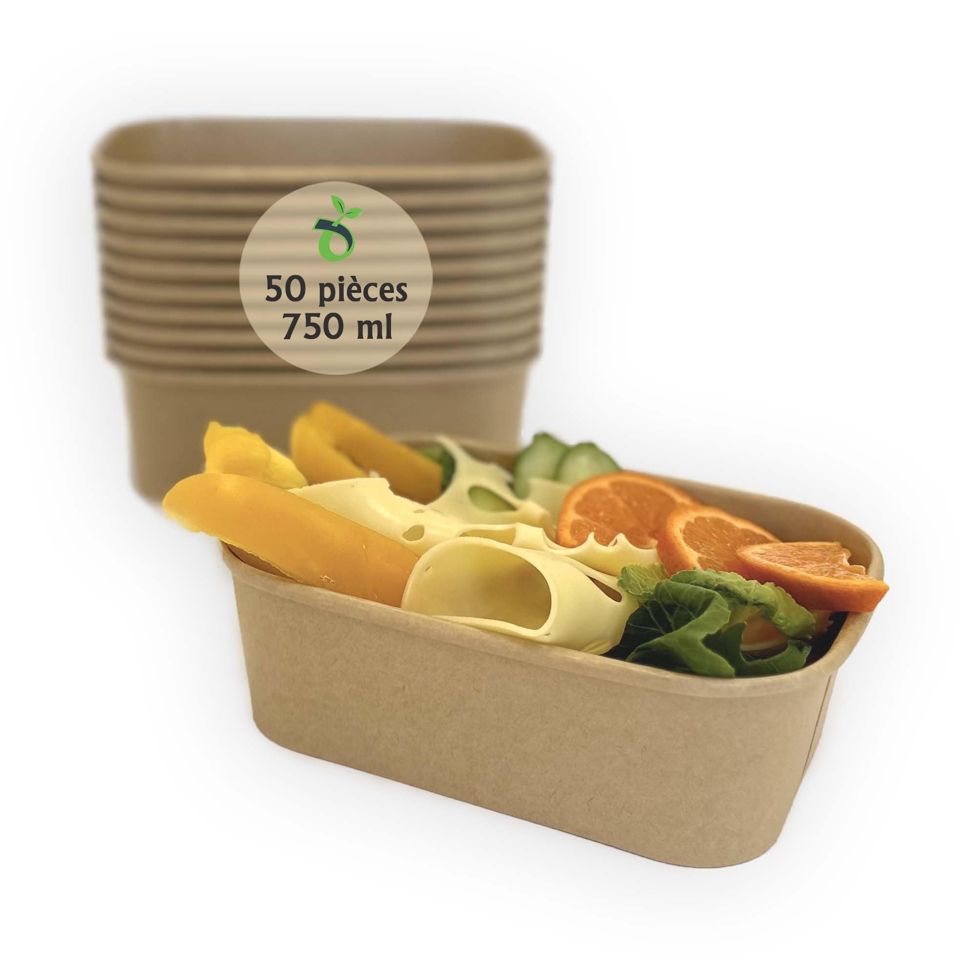 Salad bowl kraft - pokebowl - karton - 750 ml / 26 oz - doos met 300 stuks