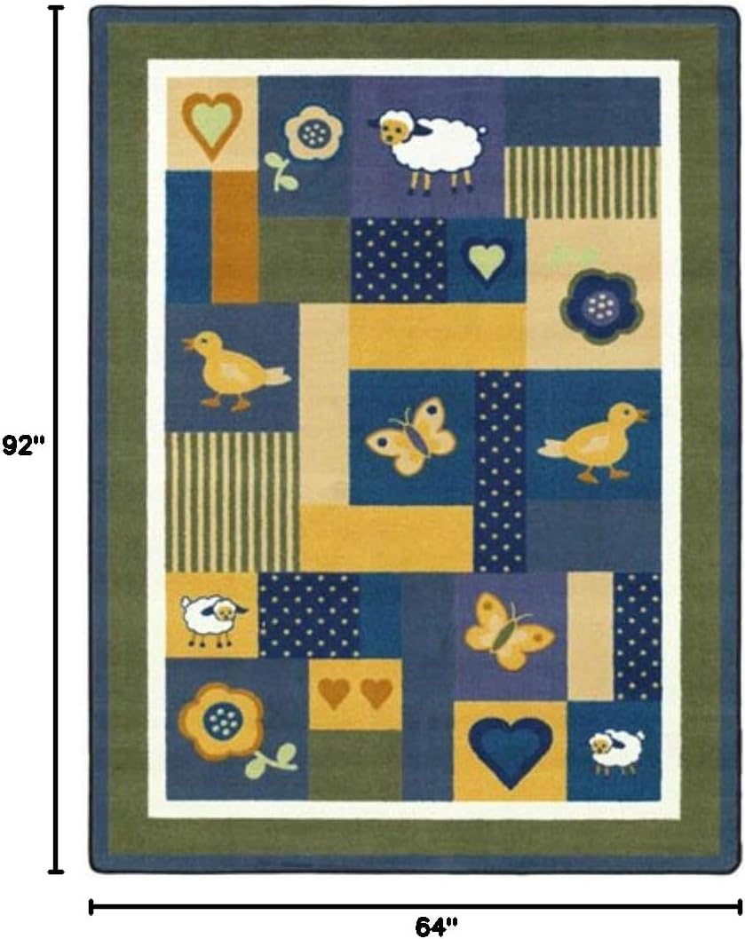 Joy Carpets Kid Essentials Infants & Toddlers Baby Love Rug, Bold, 5'4" x 7'8"
