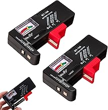 2 Pack Universal Battery Tester, Digital Battery Tester Without Battery, Voltage Controller for AA AAA C D 9V Batteries Button 1.5V Portable Checker Battery for Home and Office