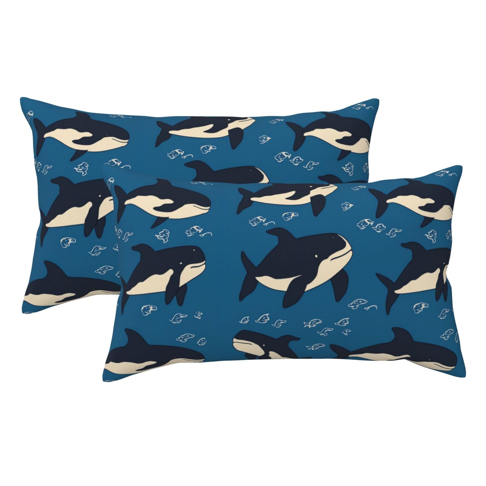 2 Pack King Size Pillow Cases for Hair and Skin Soft Breathable Pillow Case Covers with Hidden Zipper Whale Pillowcase 20x36 Inches Pillow Covers for Sleeping Gift