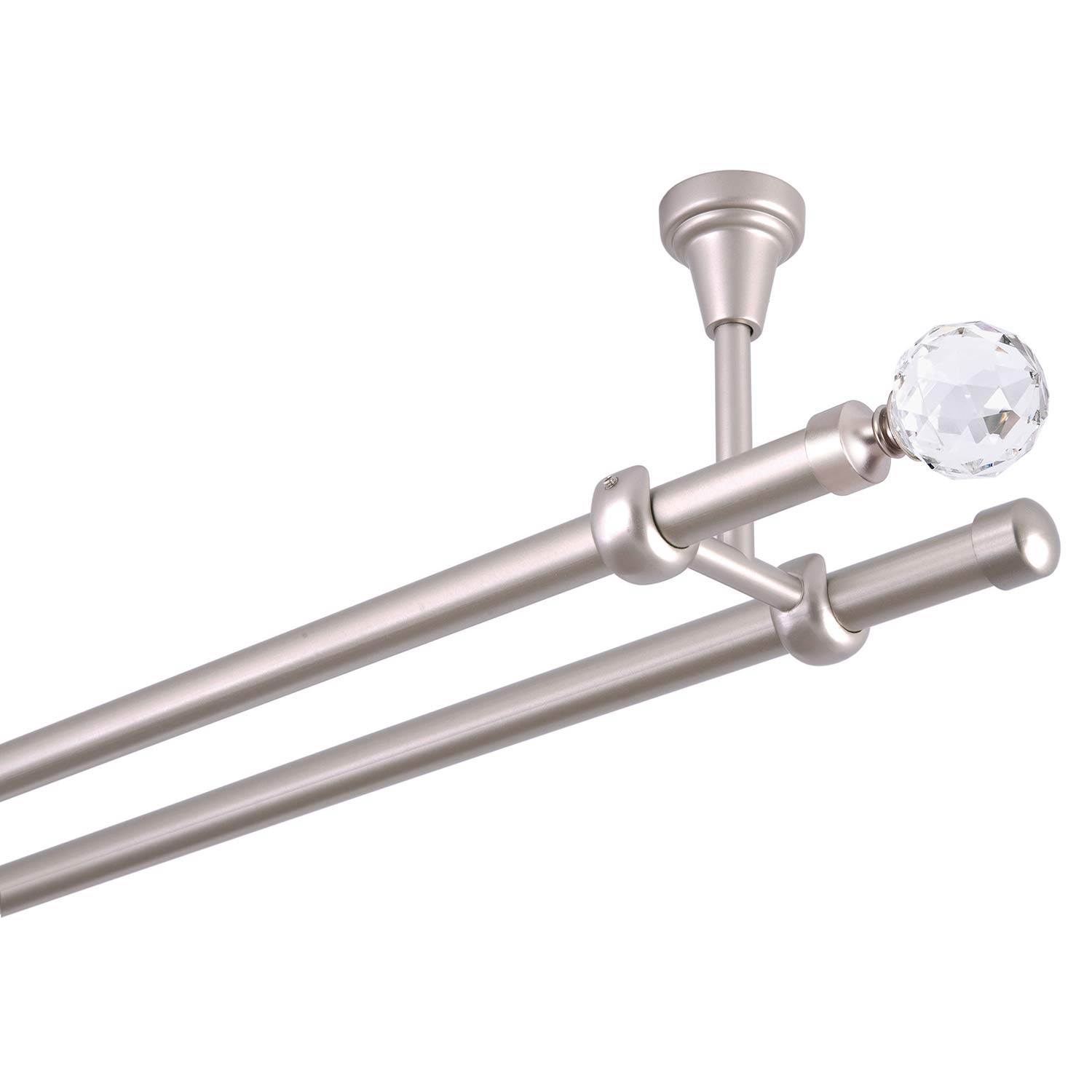 Karnisz 19 mm 2-rzędowy mocowanie sufitowe chrom matowy metal nowy (600)
