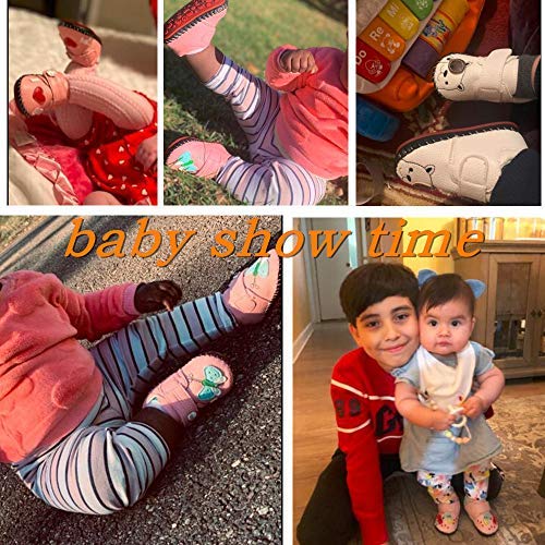 Image of HsdsBebe Baby Boys Girls Pu Leather Hard Bottom Walking Sneakers Toddler Rubber Sole First Walkers Infant Cartoon Slippers Crib Shoes