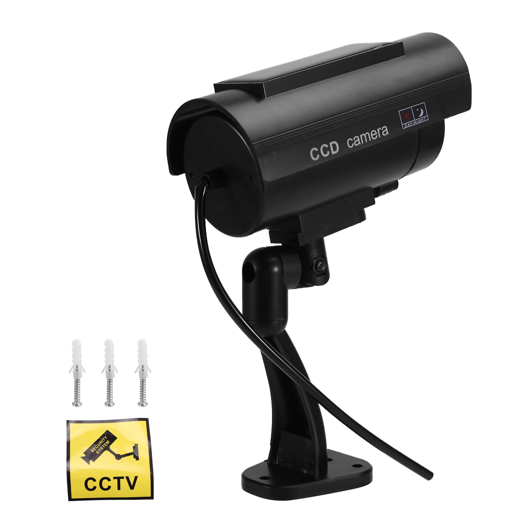 4X Caméra Solaire de Simulation de Surveillance Extérieure, Fausse Caméra Factice avec Lumière LED Noire