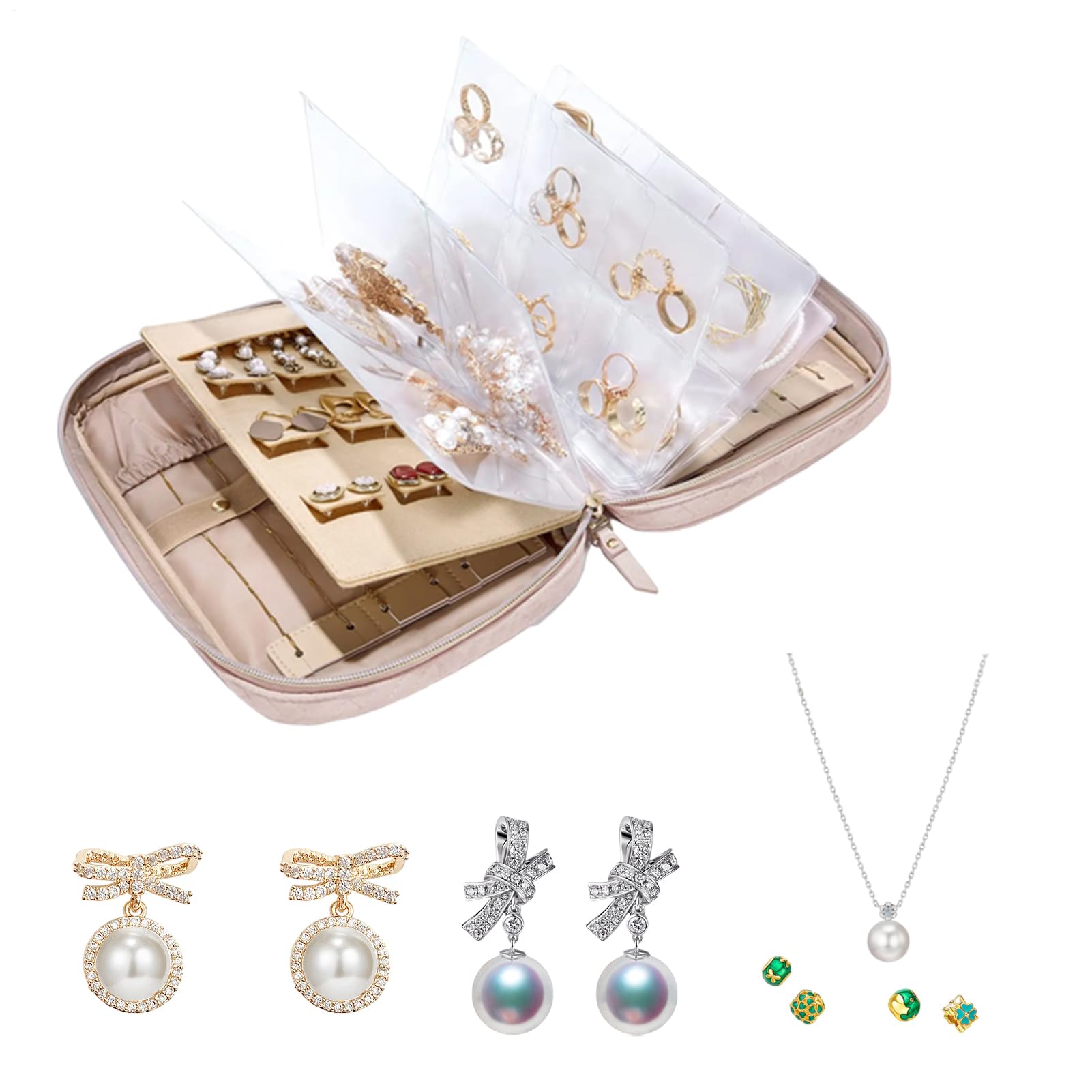 Organiseur de bijoux de voyage compact pour ne plus emmêler vos colliers en vacances
