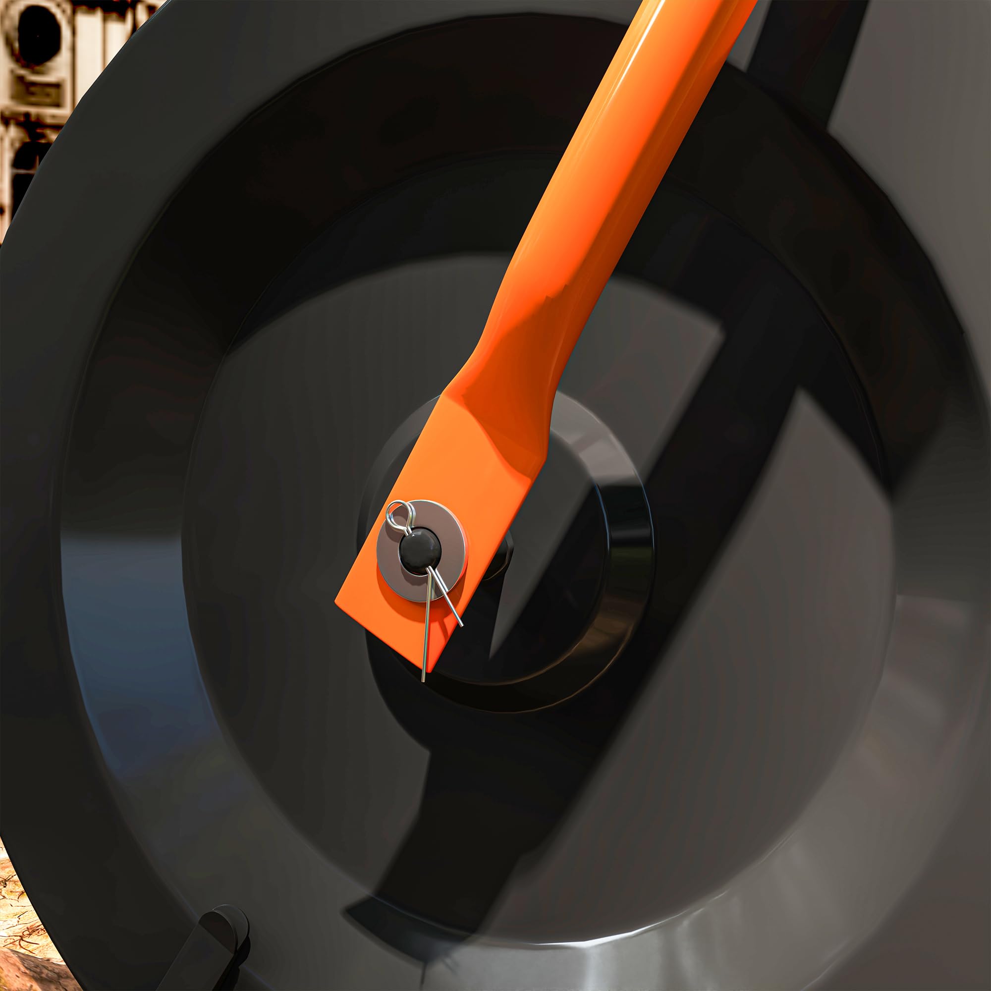 Outsunny Esparcidor de compost, 61 cm de altura ajustable, mango en forma de T, color naranja | Esparcidor de jardín de musgo de turba, cesta de malla de metal, para sembrar, esparcir estiércol