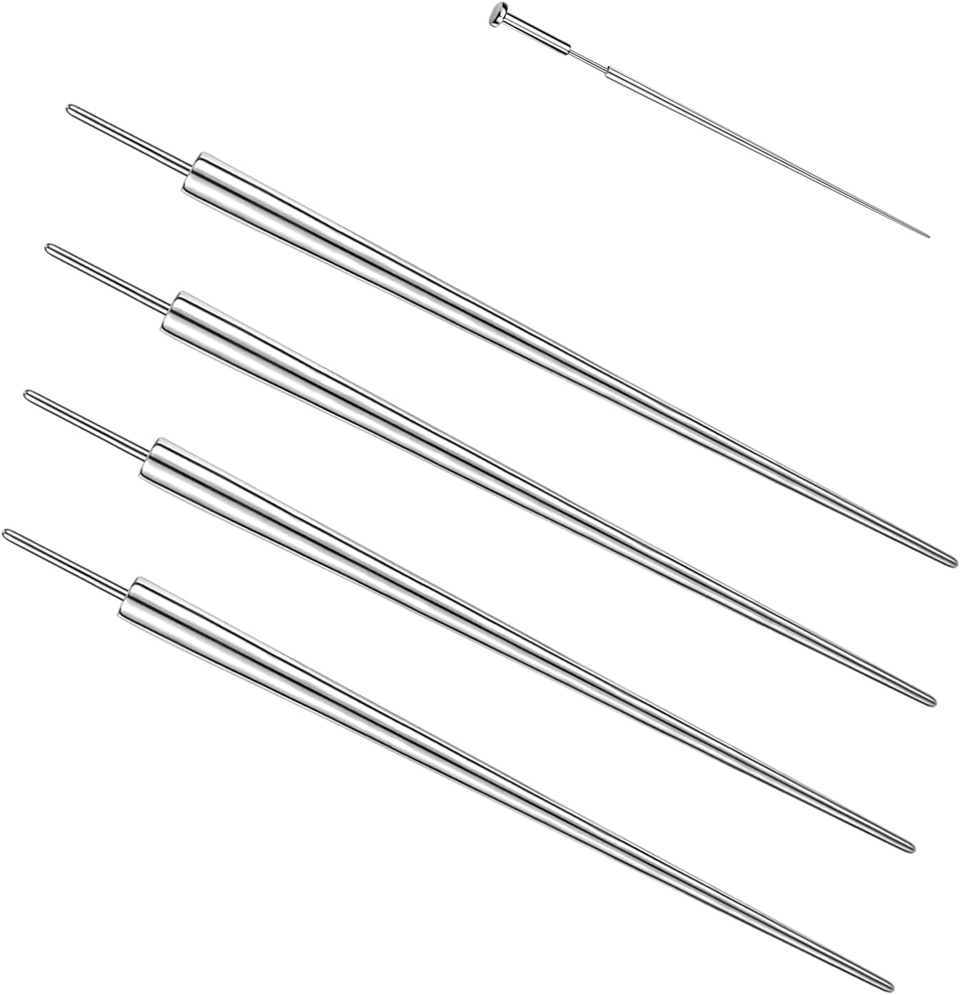 18/16/14G G23 Titanium Insertion Pin Taper for Nose Ear Navel Lip Threadless Piercings Jewelry Kit, 4Pcs Push in Body Piercing Stretching Kit Assistant Tool