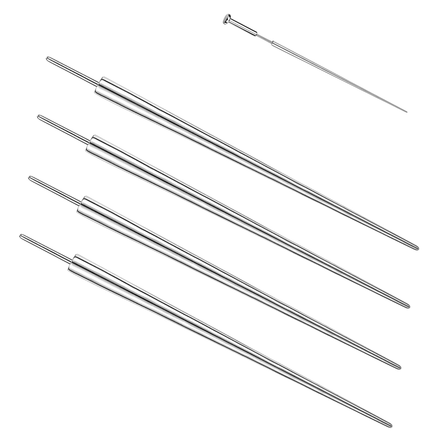 ZS 18/16/14G G23 Titanium Insertion Pin Taper for Nose Ear Navel Lip Threadless Piercings Jewelry Kit, 4Pcs Push in Body Piercing Stretching Kit Assistant Tool