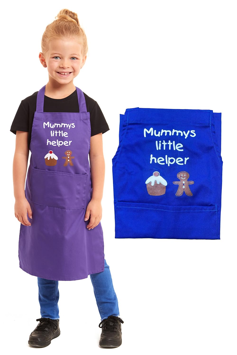 Tesmark Mummys Little Helper Apron for Kids Ideal for Cooking Baking Painting Pottery Drawing Culinary Kitchen and Craft Activities Perfect for Junior Artists and Chefs (Blue)