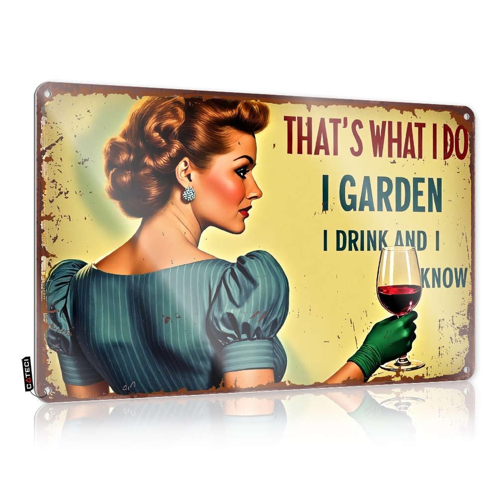 Man Cave Signs For Men That'S What I Do: I Garden, I Drink, And I Know. Tin Sign Funny Patio Signs Mancave Accessories Men(30X40CM)