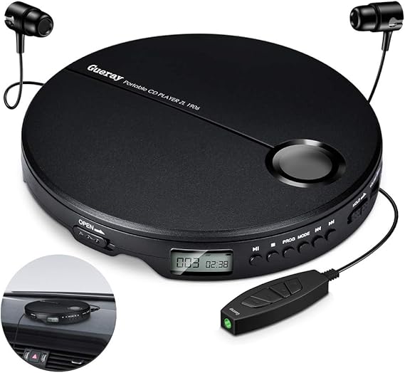 Gueray Portable CD Player Walkman CD Player for Car Small CD Player