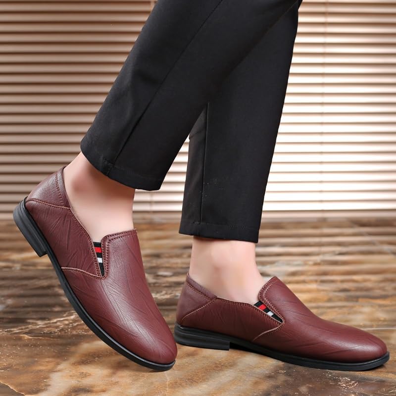 Men's Elevator Dress Shoes, Oxford Formal Brogues with Height Increasing, Slip On Office Loafers, Elegant Men's Gifts2