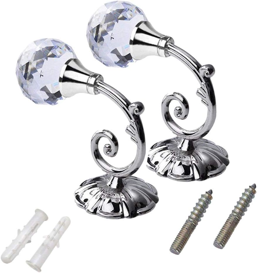 1 Pair Window Crystal Holdback Home Living Room Bedroom Curtain Drape Hook Tieback Wall Holder Hanger