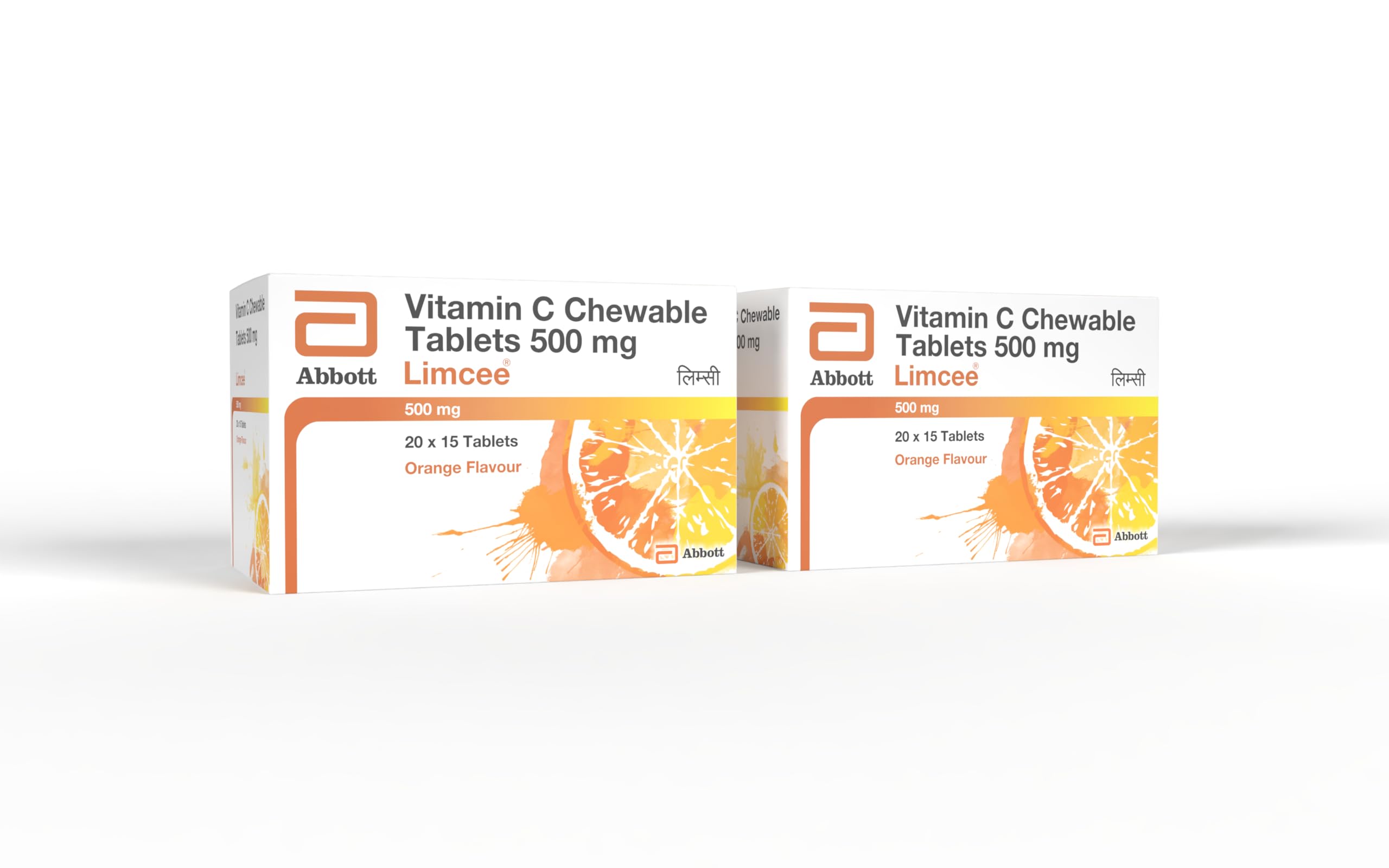Limcee Chewable Natural Vitamin C Chewable Tablets 500mg || Tangy Orange Flavour || Boost Immunity || Supports Energy || Antioxidant || Skin Care || Men and Women -15 Tabs (Pack of 2)