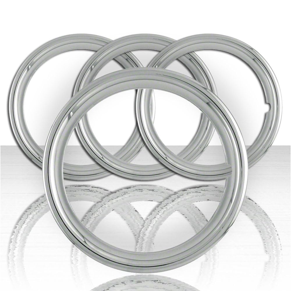 Upgrade Your Auto Set of Four 13' Chrome ABS 1 1/2' Deep Wheel Trim Rings - wheels | Mubboo