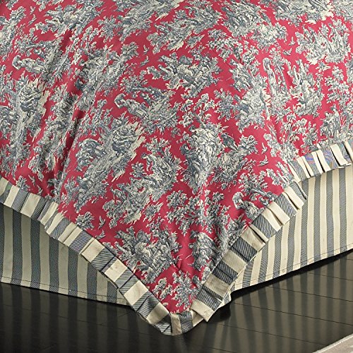 Waverly Sanctuary Rose Modern Farmhouse Floral 4-Piece Reversible Comforter Set, King, Heritage Blue #TOP5