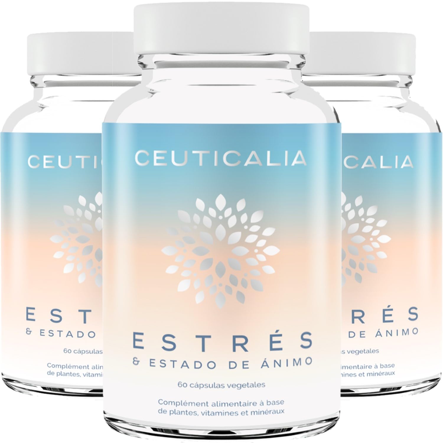 Complemento Alimenticio Antiestrés y Buen Humor - Estrés, Ansiedad, Bienestar, Relajante - Para Adultos - Magnesio, Vitamina B6, Azafrán, Rodiola, Espino Blanco - 180 Cápsulas, 90 Días