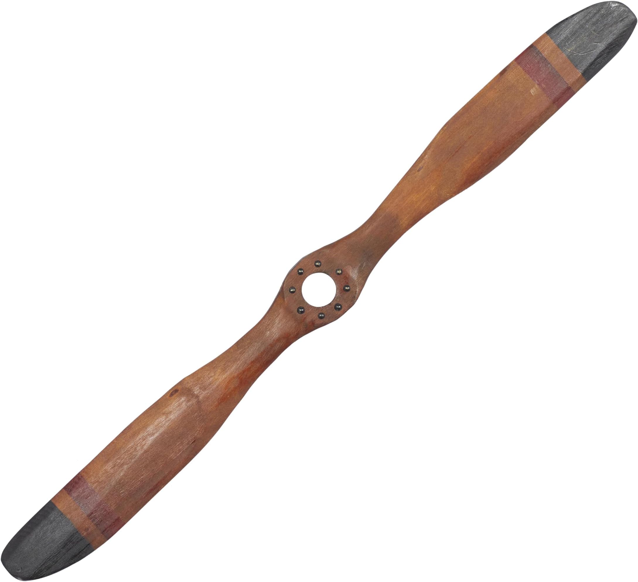 Deco 79 Wood Airplane Propeller Home Decor 2 Blade Wall Sculpture with Aviation Detailing, 5" x 48", Brown