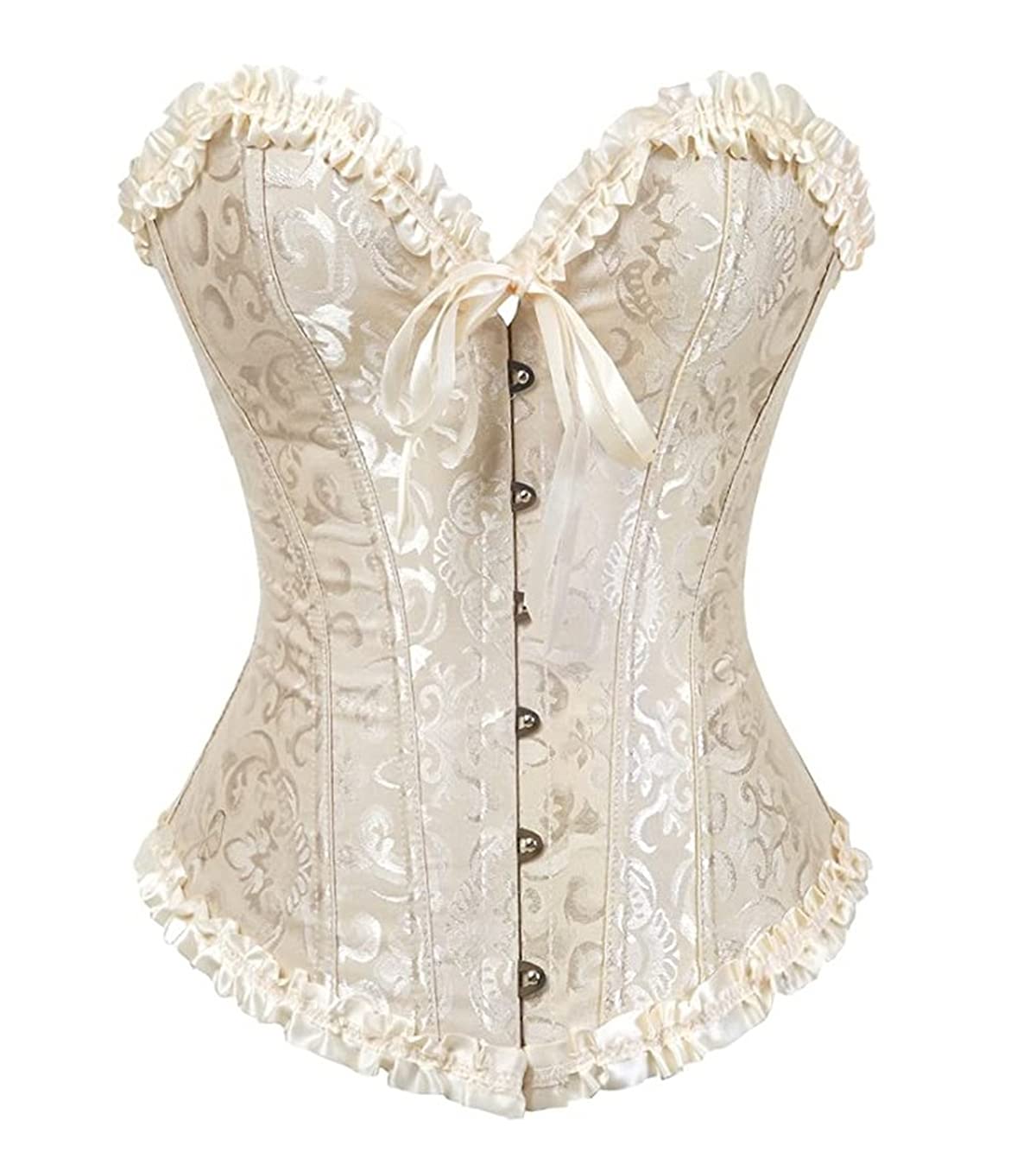 Damen Korsett Bauchweg Vollbrust Corsage Top Gothic Burlesque Schnüren Bustier