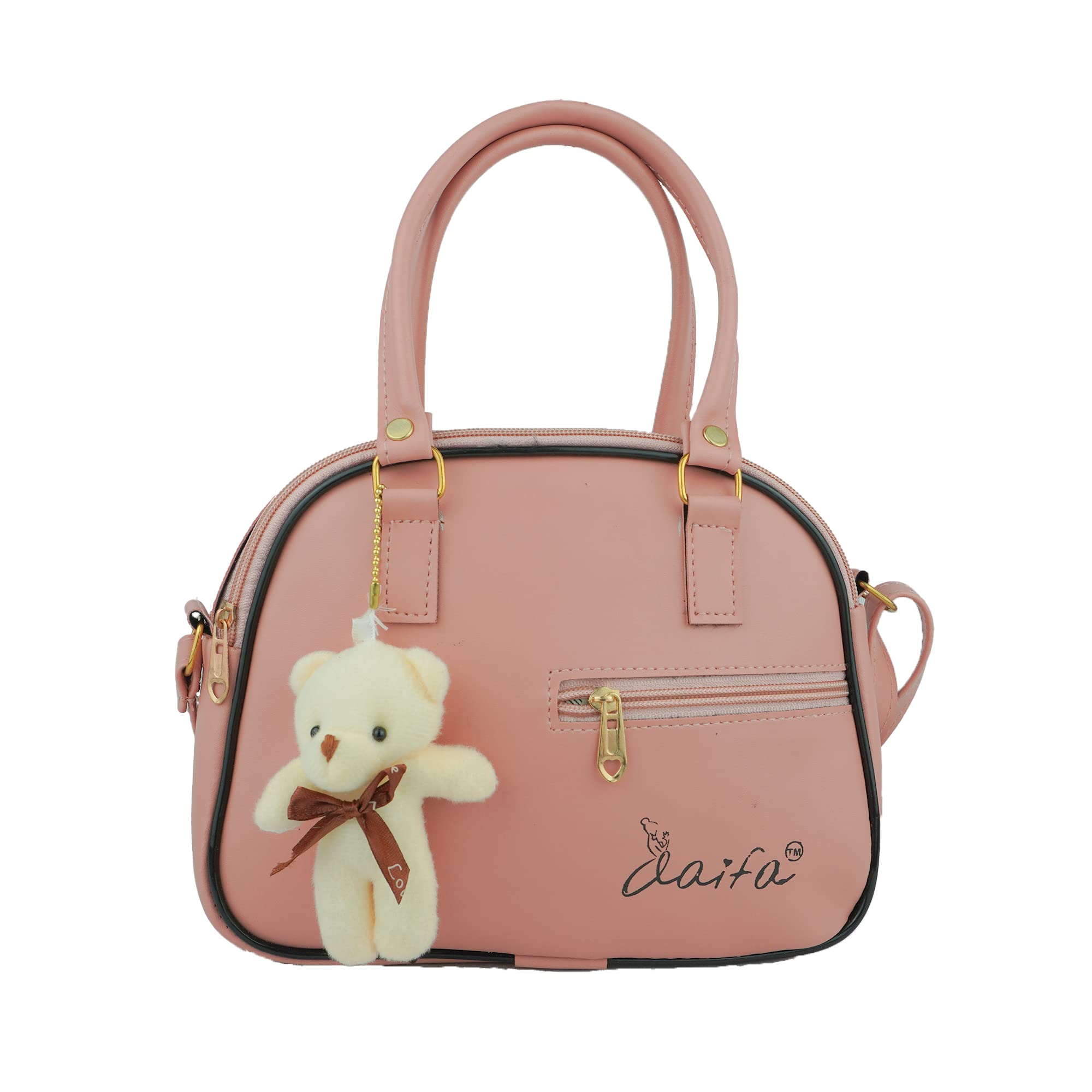 aaifa Pu Leather Sling Handbag Office Bag Shoulder Stylish Girls Pista And Womens ||Sling Teddy Keychain Crossbody (B0C554KCP8) Amazon Price History, Amazon Price Tracker