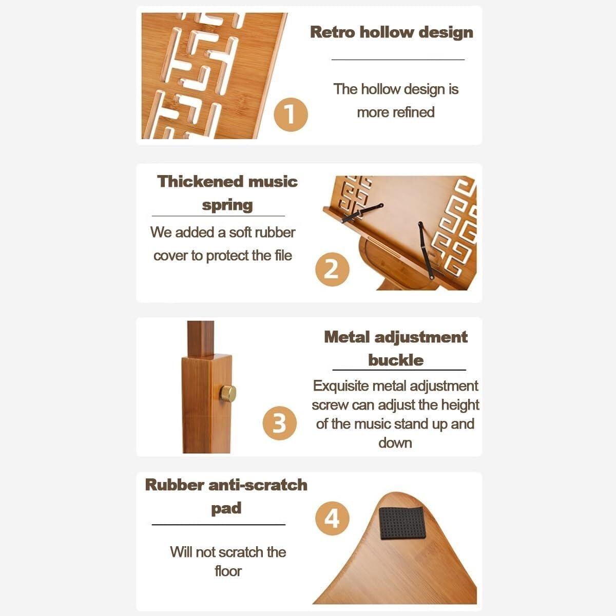 Support de lutrin réglable en bambou – Pupitre portable pour églises, écoles, bureaux et événements (marron, 130 cm)