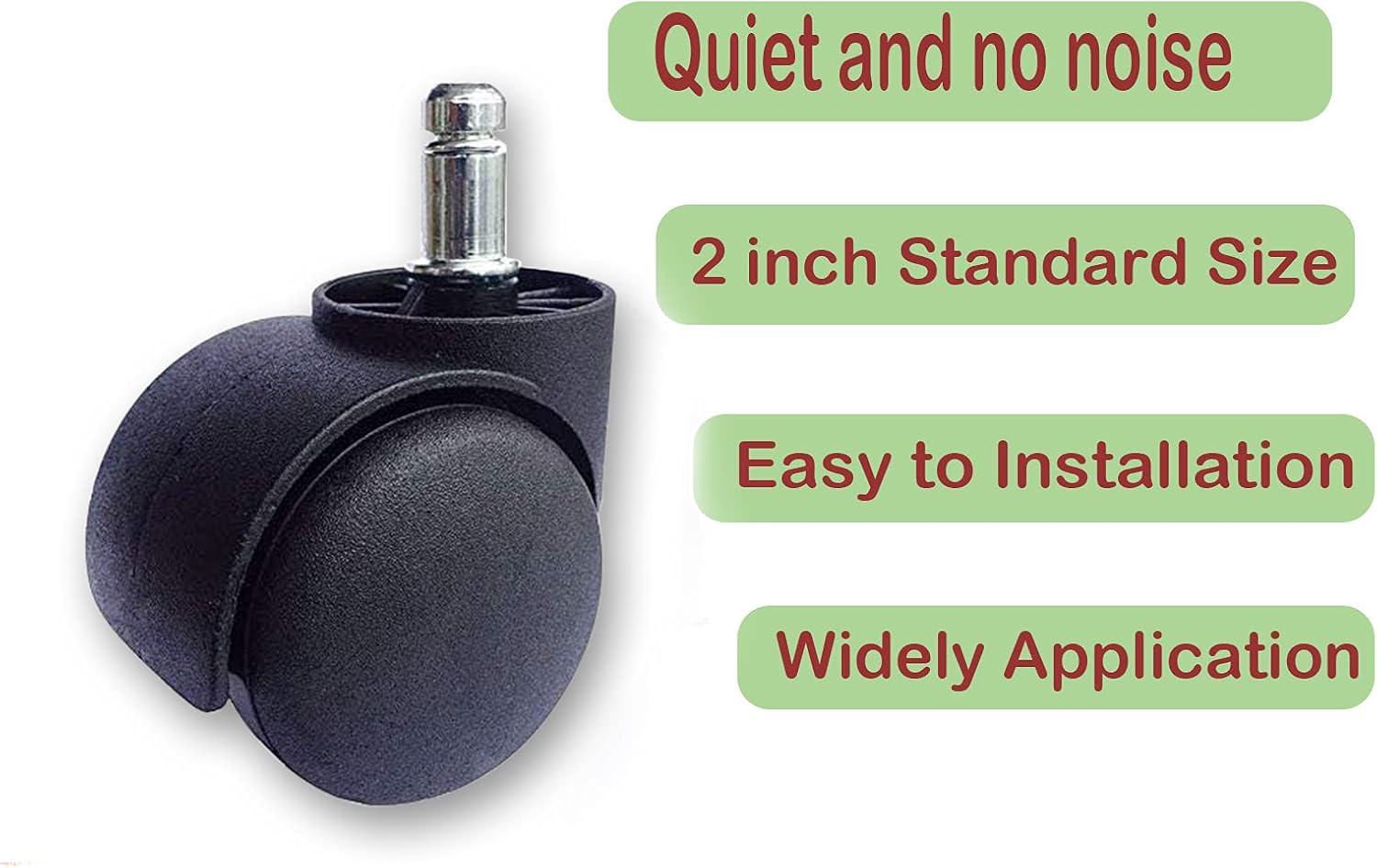 Accessbuy Office Chair Caster Wheel 2 Inth Universal Standard Size Computer Gaming Chair Caster Wheel Replacement Set of 5 (Black): Furniture & Decor