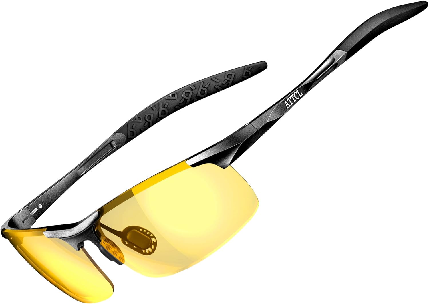 ATTCL Bundles Men's Night Driving Glasses - Driving Glasses for Men:(8177-black)+(8177-Night Driving Glasses)