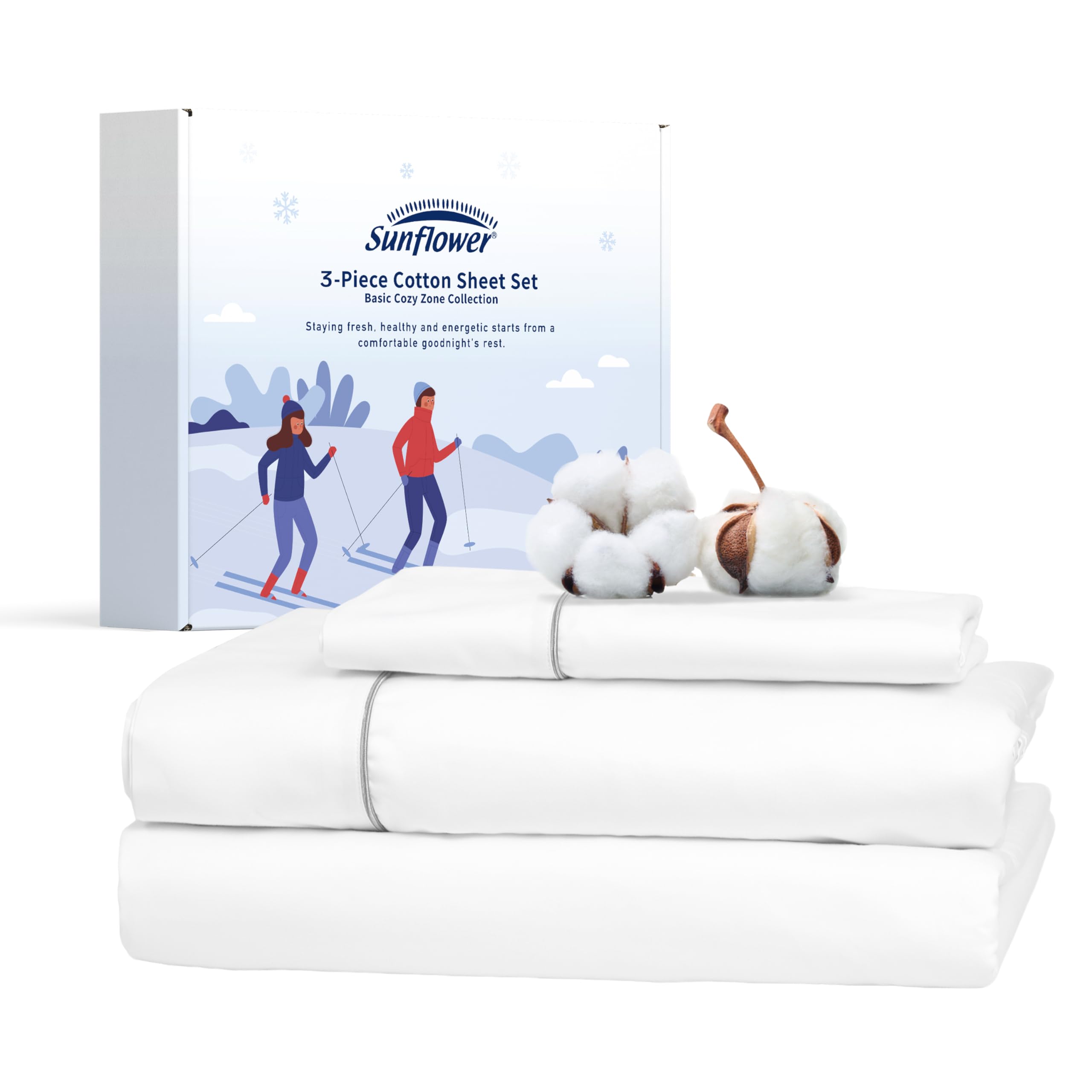sunflower Twin Sheet Set - Sheet Twin Size Bed Set 3-Piece Deep Pocket Fits up to 16 inches