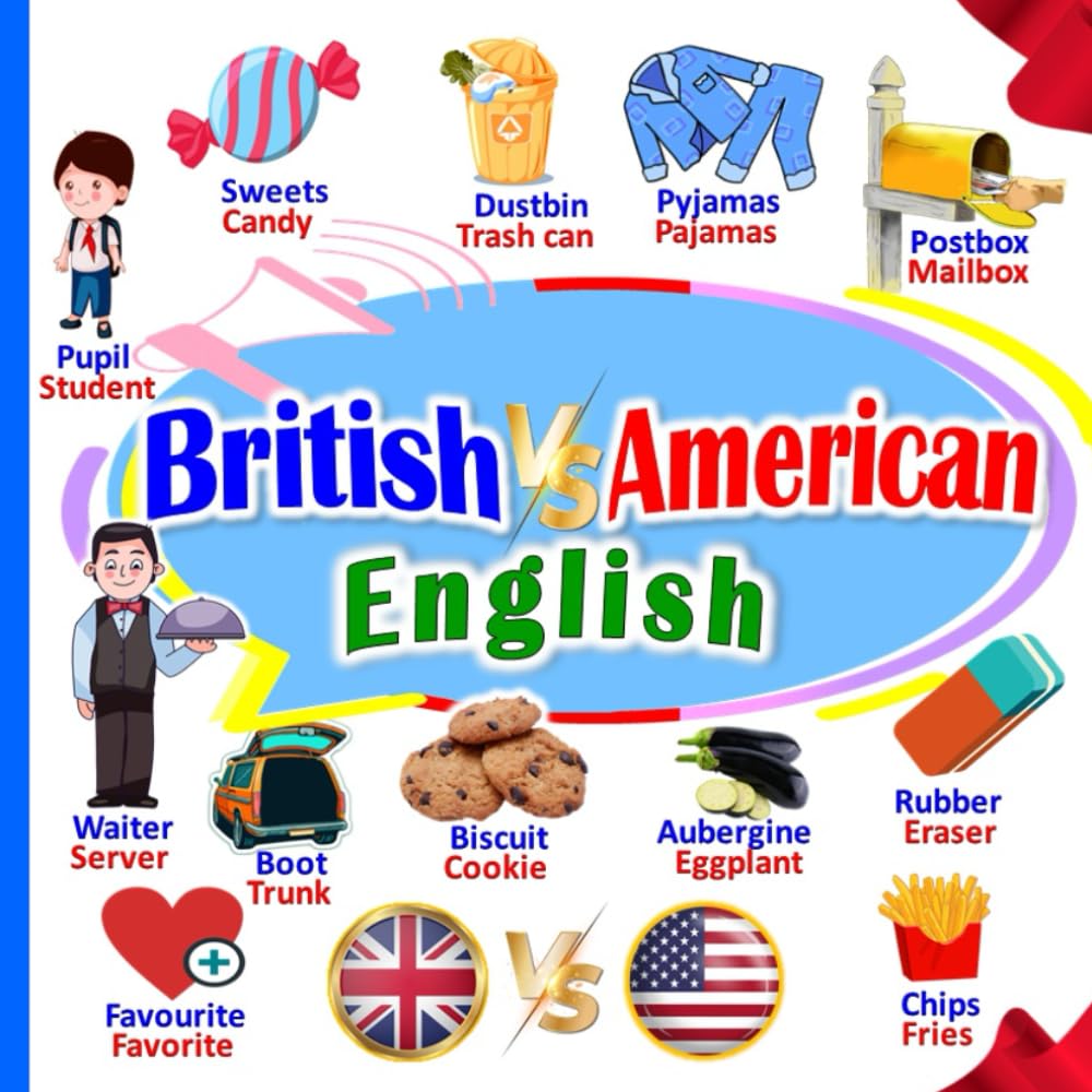 British Vs American English: A picture book to learn the difference between British and American English for kids