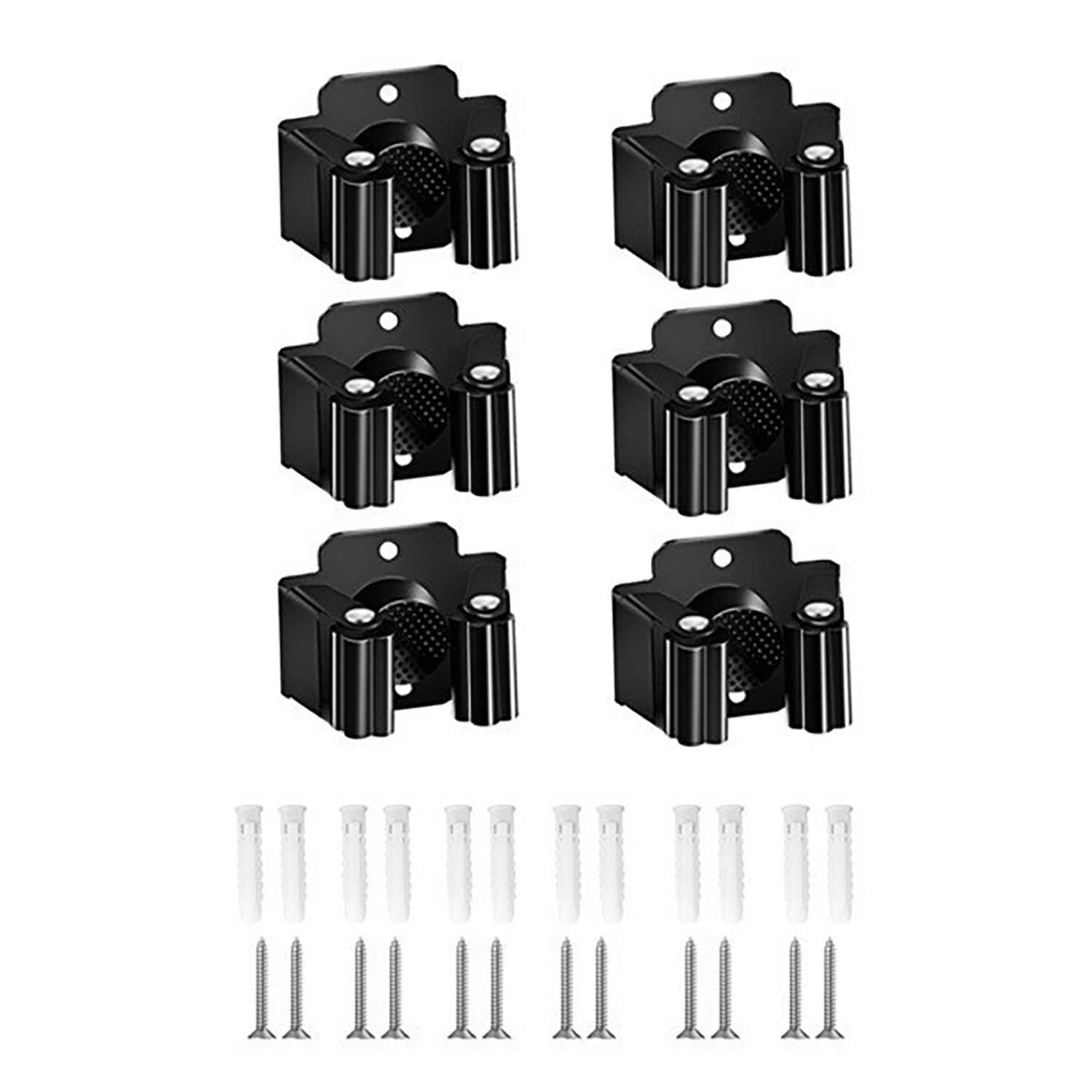 Soporte de pared para escoba, soporte de pared para trapeador de acero inoxidable, gancho fijo, clip para trapeador, soporte para herramientas de jardín, soporte de pared para cocina, baño