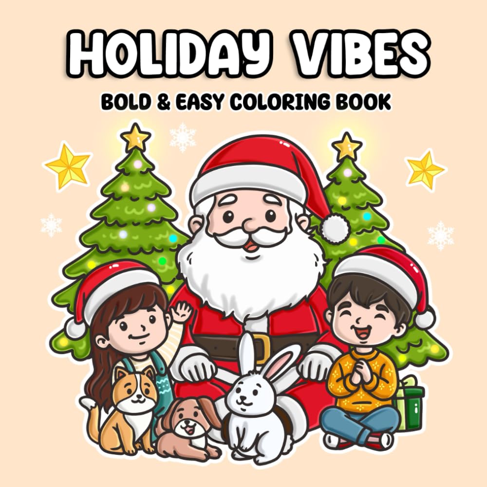 Holiday Vibes: Bold & Easy Coloring Book