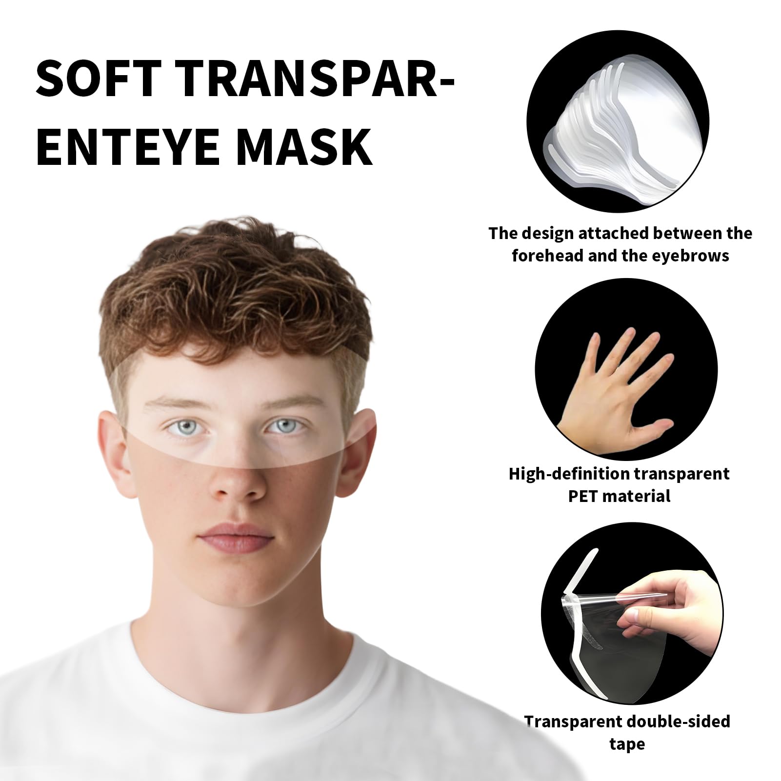 50 piezas de protección ocular después de la operación de los ojos, protección ocular, lavado de cabello, visores de cara transparente, protección ocular desechable de plástico, protección ocular de