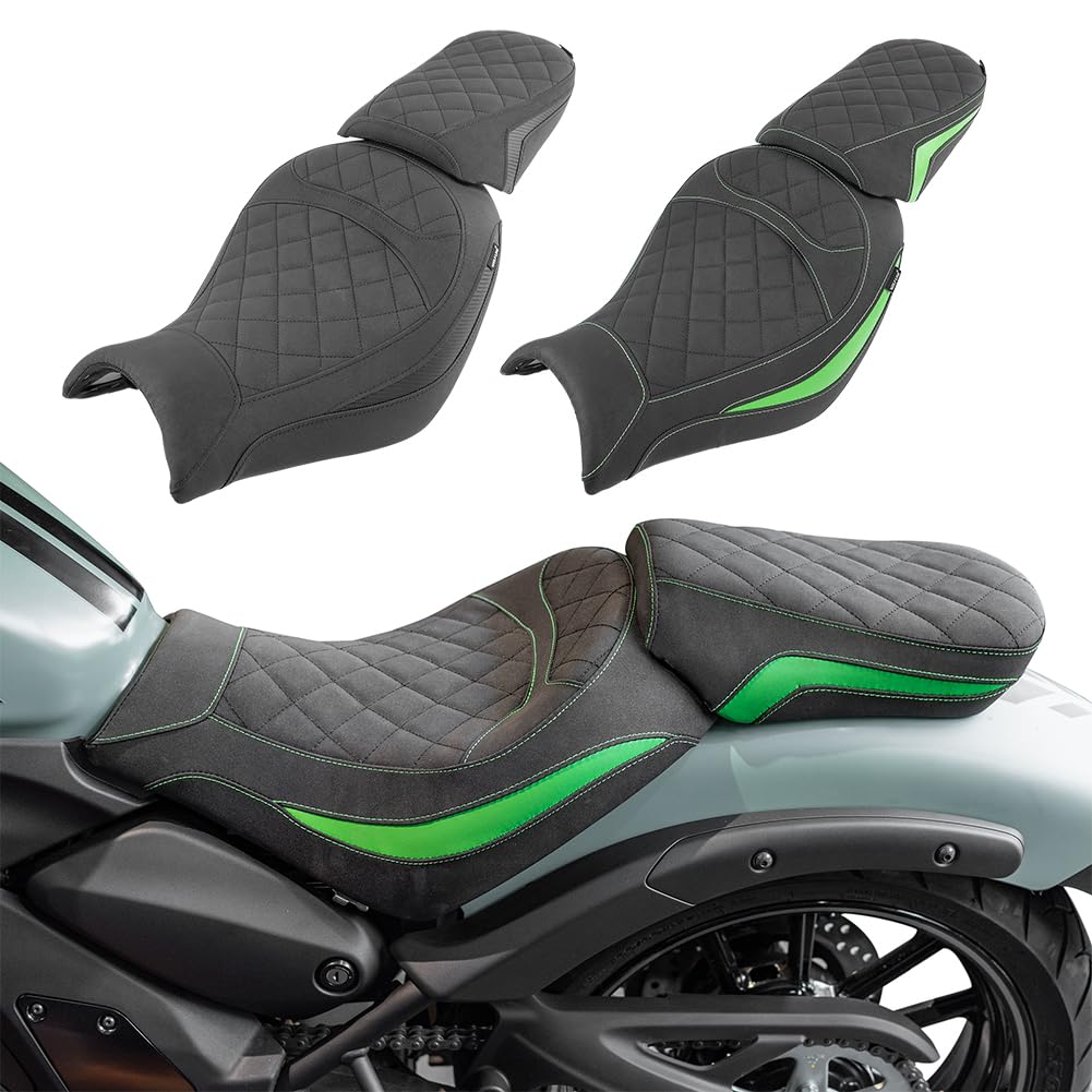 Sièges complet pour Vulcan S 650 EN650 VN650 2015-2024 2025 2026 Moto Avant et Arrière Conducteur Passager Coussin de Selle - Noir