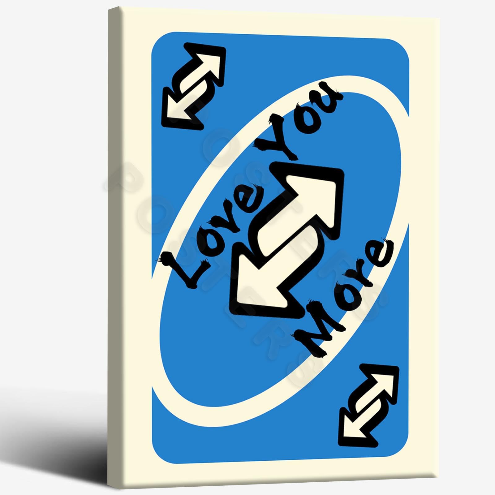 Trendy Love You More Print Blue Retro Wall Art Printable Playing Card canvas Wall Art poster Valentine's Day Preppy Wall Decor room decor aesthetics