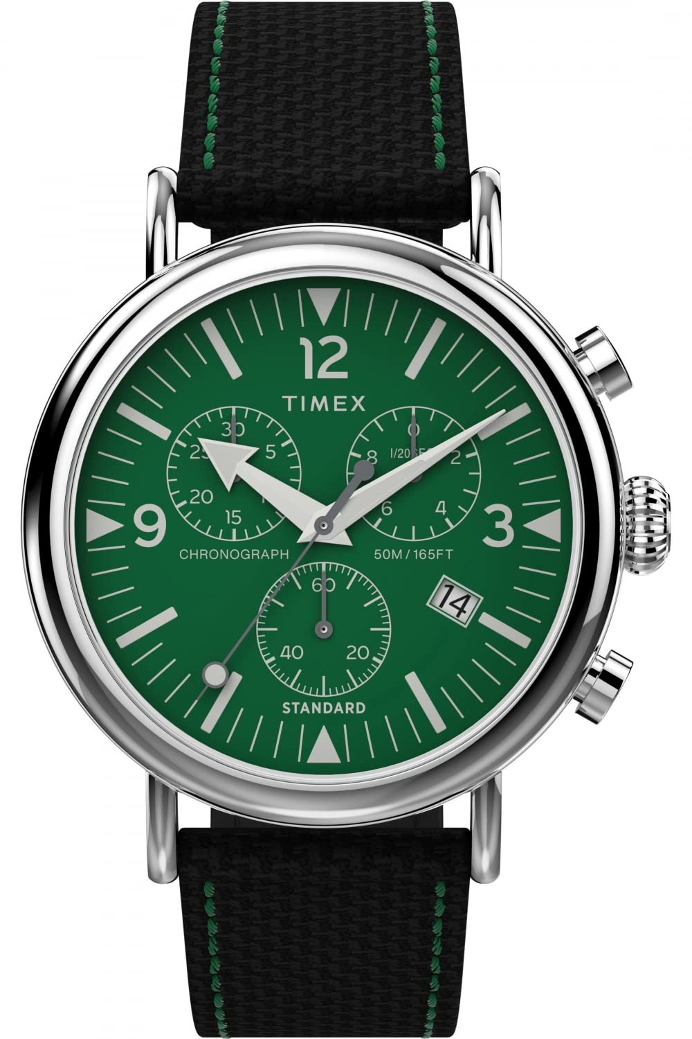 Timex Men Chronograph Watch with a Fabric Strap Standard Chrono Green