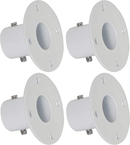 Miniatura 6 de ECOTRIC Brida de anclaje de cubierta de repuesto de aluminio fundido sobre el suelo, escaleras y pasamanos para piscina, 1 78 pulgadas de diámetro