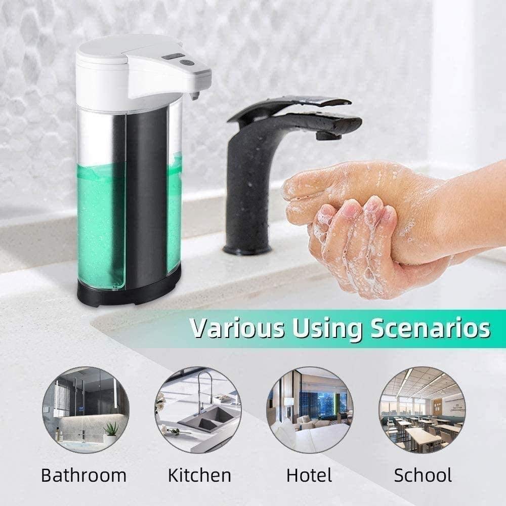 Dispenser del sensore di movimento del sapone del sapone del gel senza tantum nero, distributore di gel elettrico della batteria azionato a mano, distributore di sapone automatico del touch imper