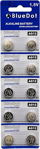 Miniatura 4 de BlueDot Trading AG12 LR43 SR43 260 386 1.5V Batería alcalina para reloj, audífono, calculadora, linternas, entrada sin llave, paquete de ampolla, 30