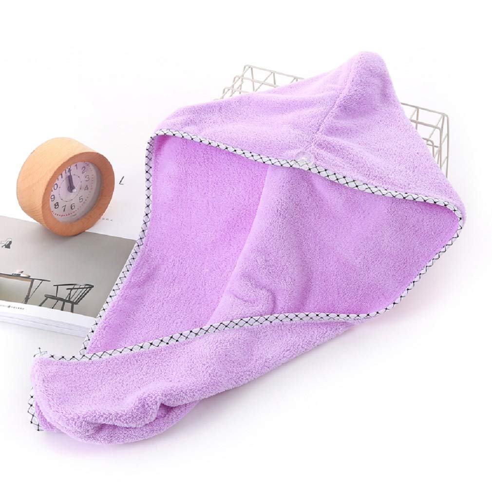 WFAR Toalla de Toalla de Cabello seco rápido de Microfibra Kuaisuganfa Gorra Gorra de Ducha Tapa para Mujer Pelo Largo J1217 (Color : Purple)