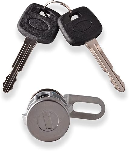 Unikpas Cilindro de cerradura de puerta trasera y llave compatible con Toyota Tundra 2014-21 Tacoma 2016-21 Cilindro de cerradura de puerta trasera