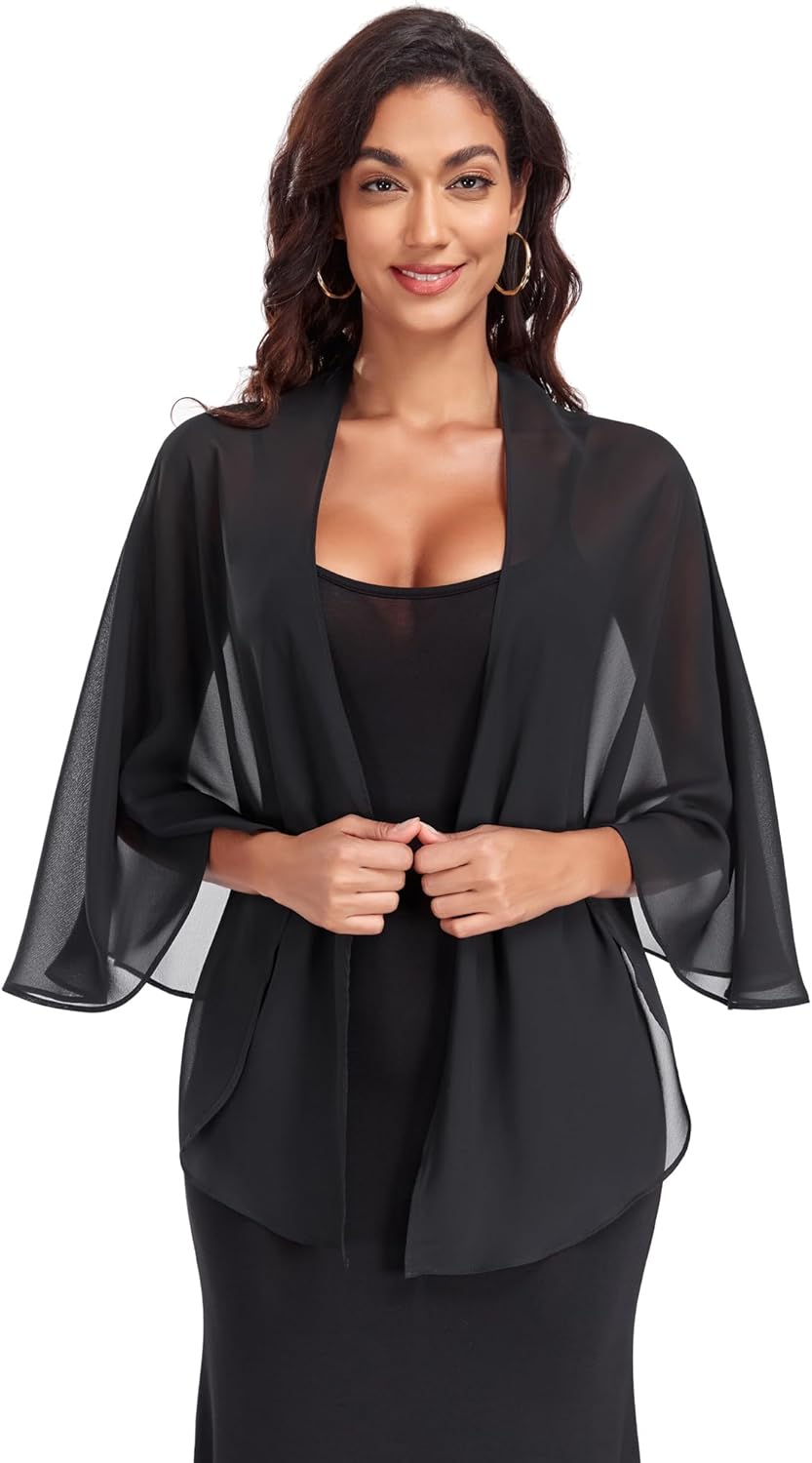 Shawl Wraps for Women Evening Dresses Chiffon Soft Capelets Wedding Bridal Cover Up - Image 4