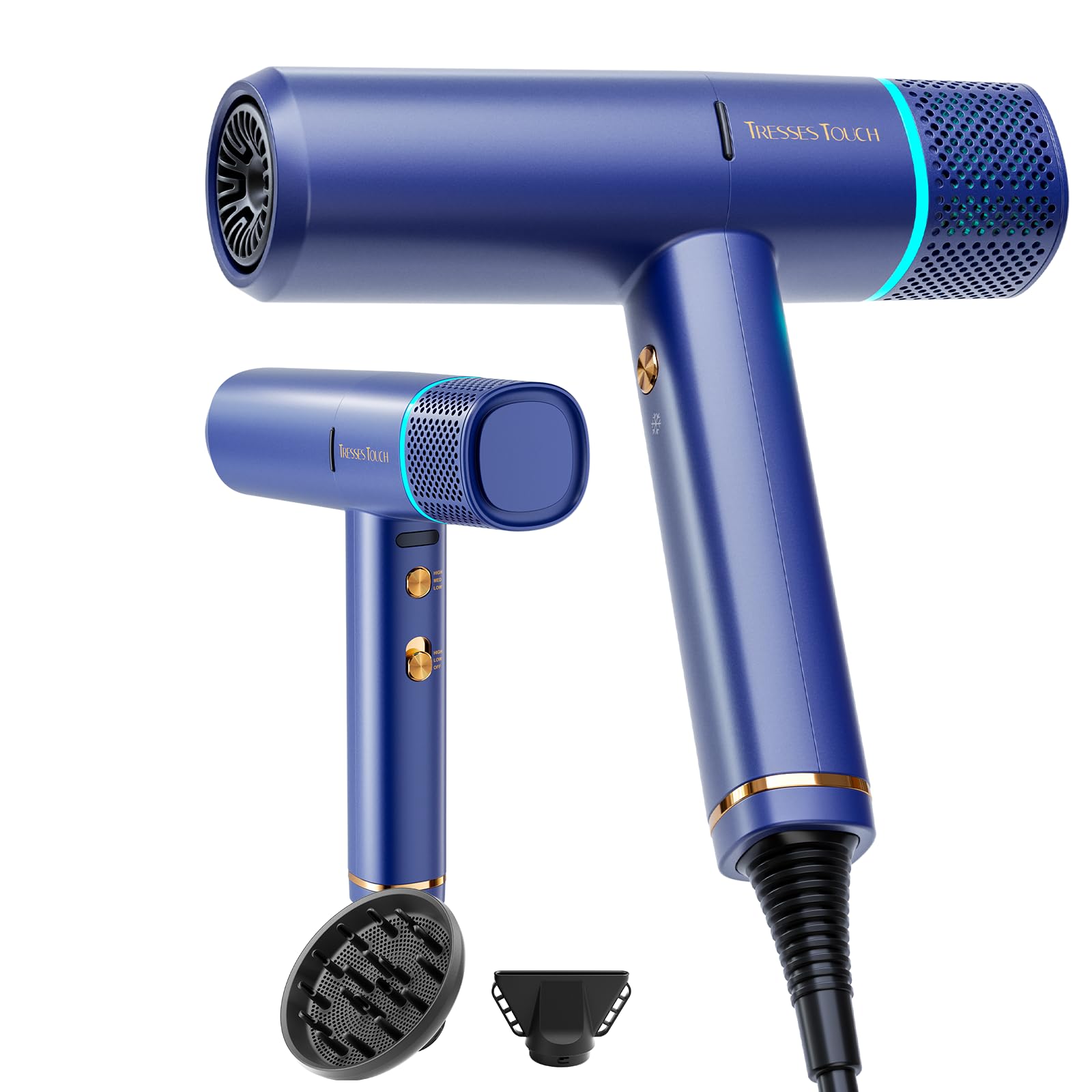 Hair Dryer with Diffuser Blow Dryer High-Speed Ionic BlowDryer Powerful 1600 Watt Motor for Fast Drying and Straight