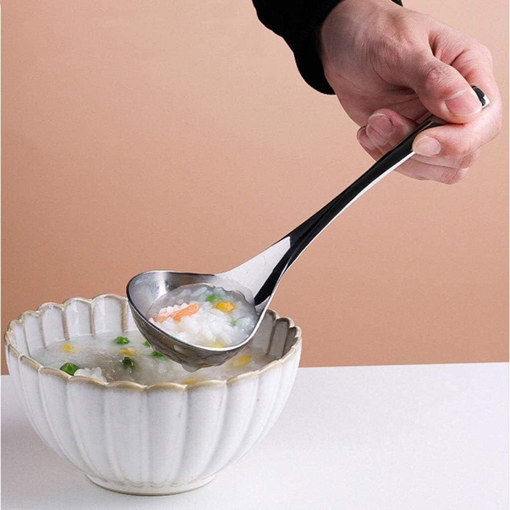 304 Stainless Steel Soup Spoon Household Large Soup Long Handle Spoon (Color : 2 Pack) (6 Pack)