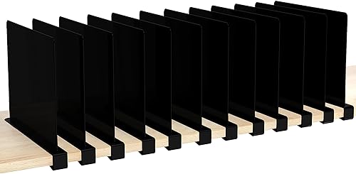 Miniatura 9 de HBlife Divisores transparentes de 12 pulgadas de alto versión extra alta, paquete de 12 organizadores de bolsos para armario, perfectos para