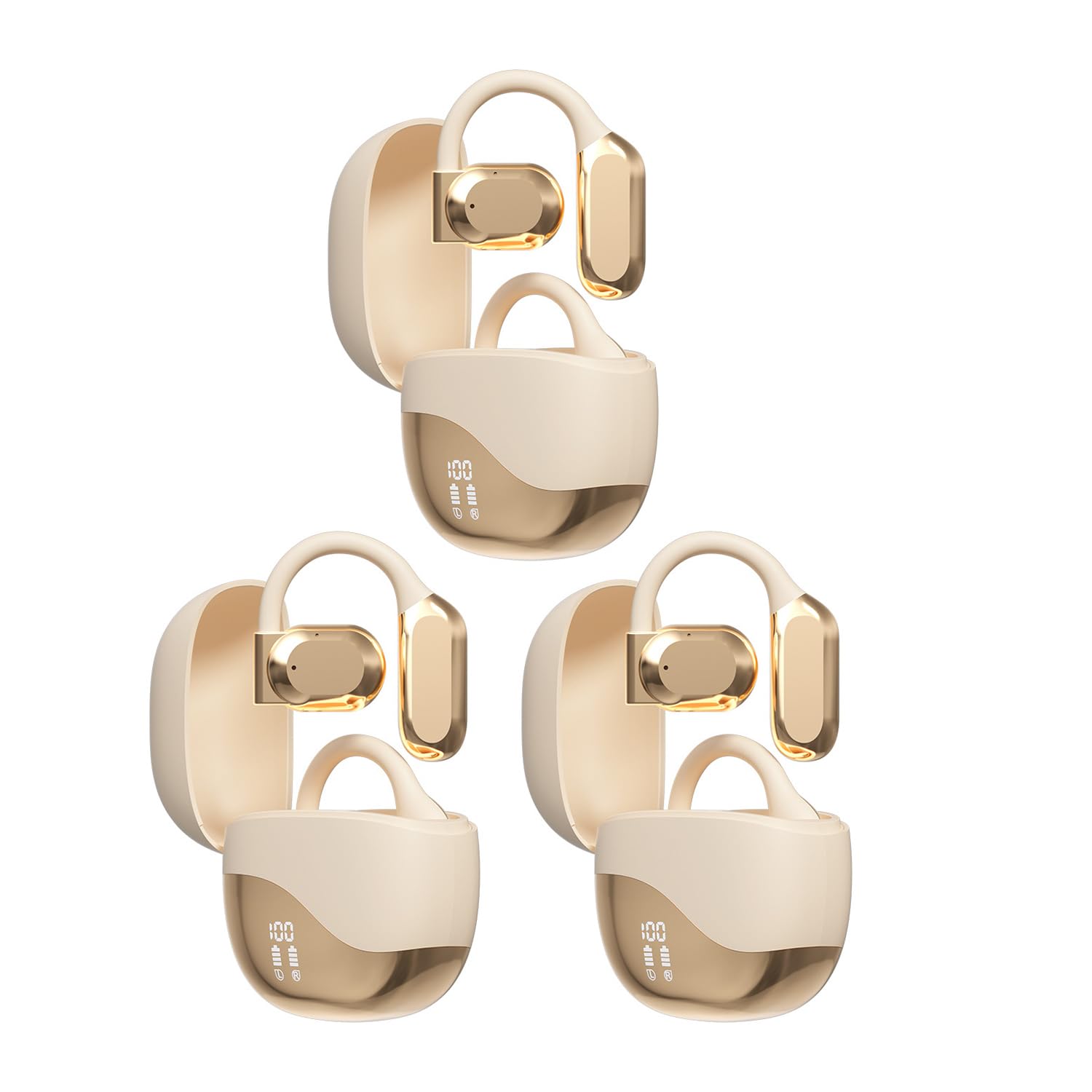 Real Time Language Translator Earbuds Open Ear AI Translation Earbuds Translation Pods Translator Earbuds for Android iOS, 144 Languages Translator Pods for iOS & Android (3pcs White)